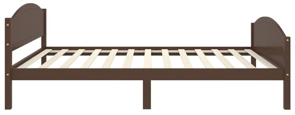 Estrutura de cama 120x200 cm pinho maciço castanho-escuro