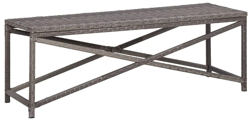 46211 vidaXL Banco de jardim 120 cm vime PE cinzento
