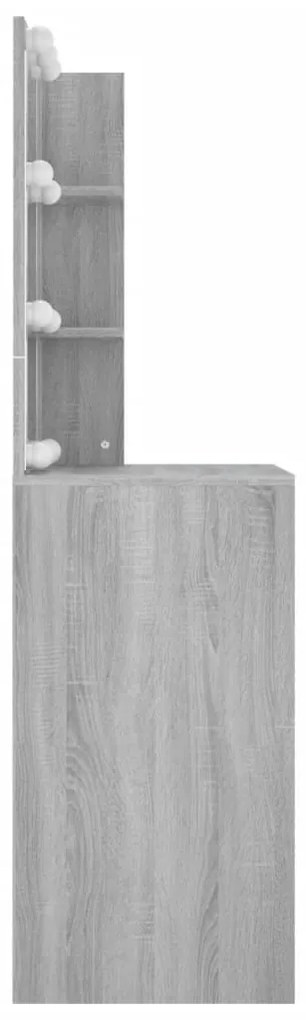 Toucador com LEDs 60x40x140 cm sonoma cinza