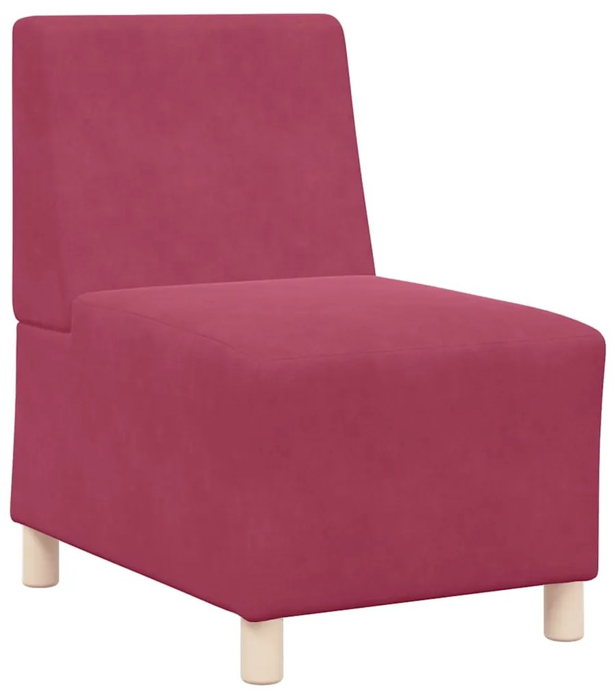 Cadeiras de Sofá 3 pcs vermelho tinto 55 x 74 x 82 cm Veludo