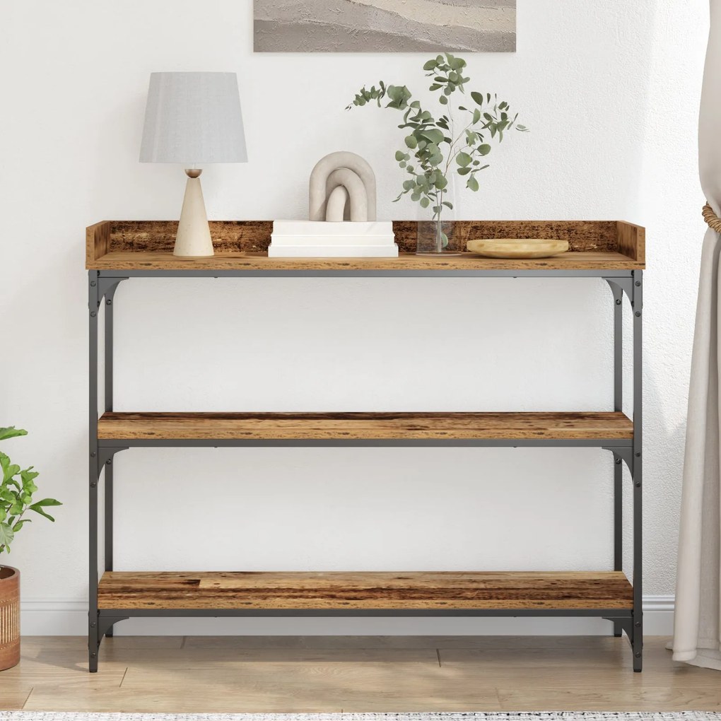 Mesa de Console vidaXL Madeira Velha 100x30x80 cm Madeira Ingenheirada
