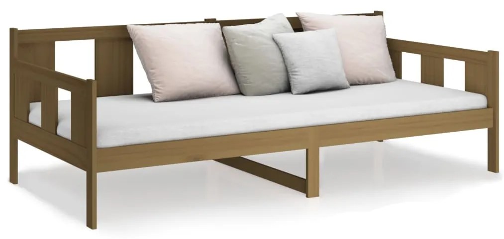 Sofá-cama 80x200 cm madeira de pinho maciça castanho-mel
