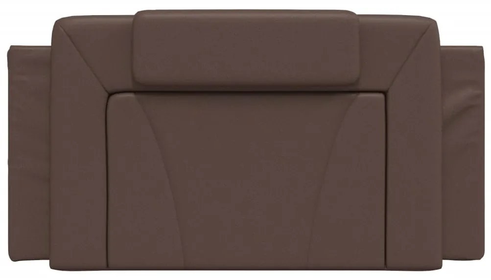 Almofadão de cabeceira 100 cm couro artificial castanho