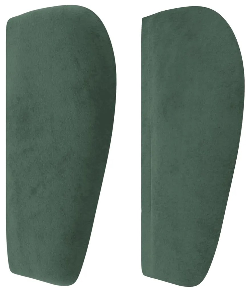 Cabeceira de cama c/ abas veludo 103x23x78/88cm verde-escuro