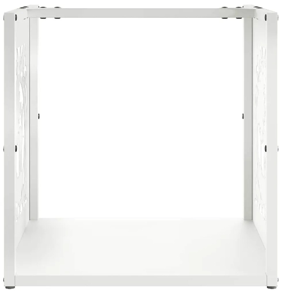 Suporte para lenha 40x40x40 cm aço laminado a frio branco