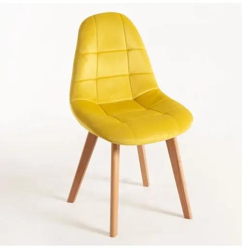 DUDECO - Cadeira Skagen Veludo Amarelo