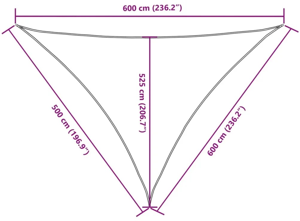 Para-sol estilo vela tecido oxford triangular 5x6x6 m antracite