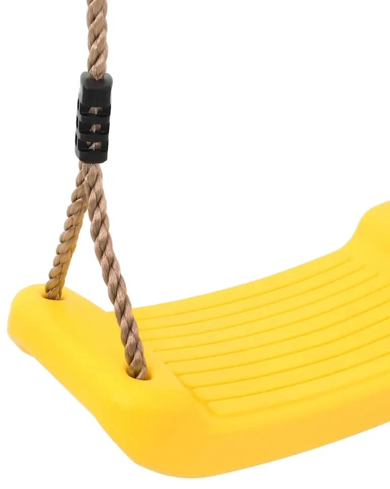 Banco baloiço infantil de exterior com corda ajustável amarelo