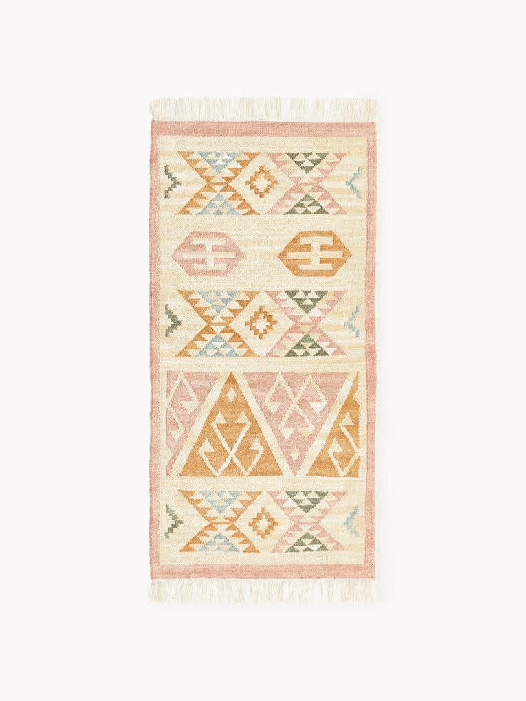 Tapete kilim em lã tecido à mão Anisa