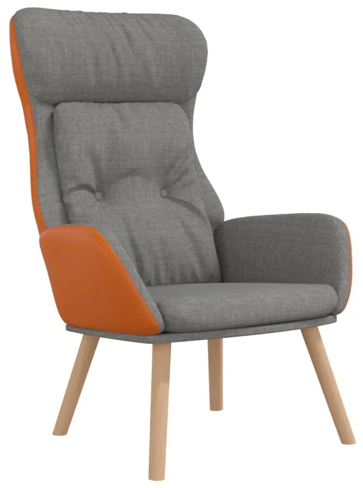 Cadeira de descanso PVC e tecido cinzento-claro