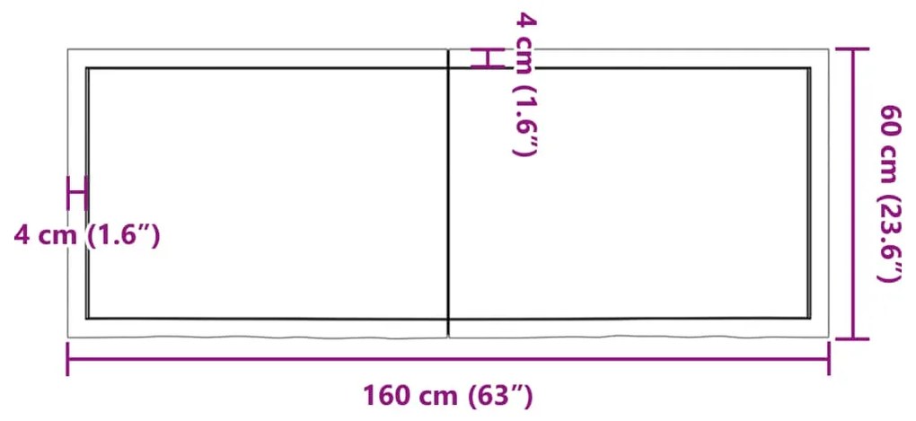 Prateleira de parede 160x60x6 cm carvalho tratado cinza-escuro