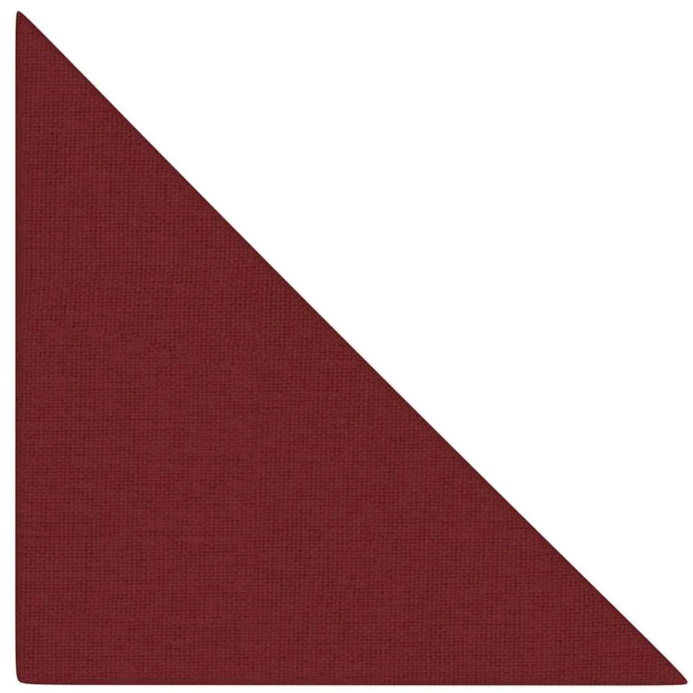 Painel de parede 12 pcs 30x30 cm tecido 0,54 m² vermelho tinto