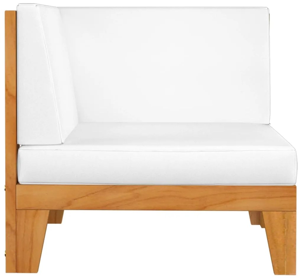 4 pcs conj. lounge jardim c/ almofadões madeira acácia maciça