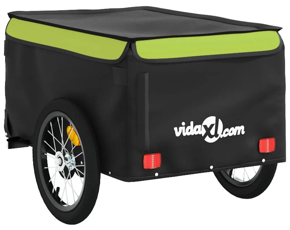 Reboque para bicicleta 45 kg ferro preto e verde