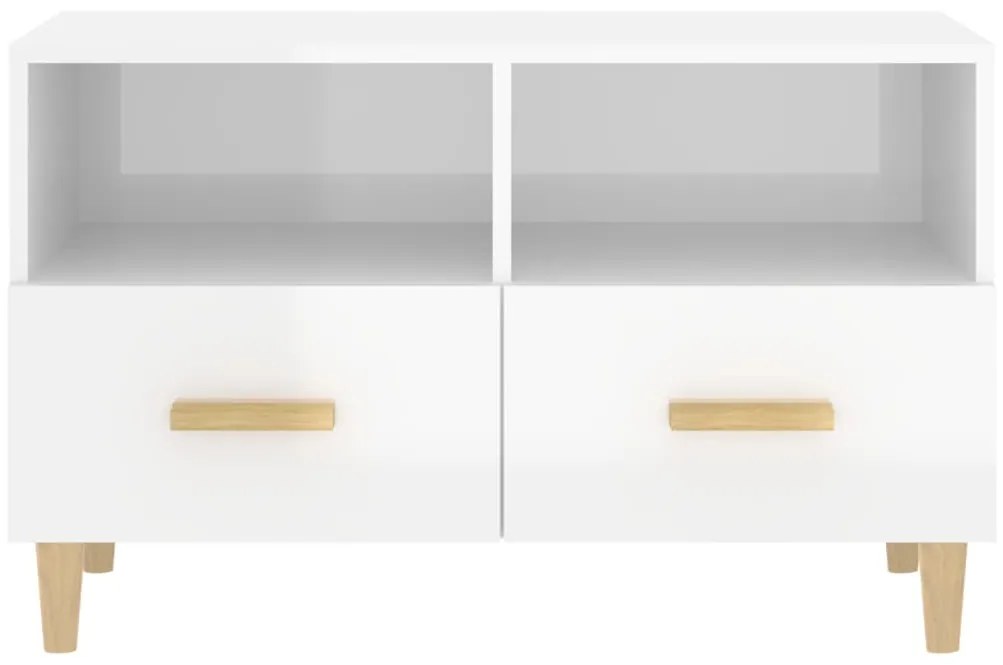 Móvel de TV 80x36x50 cm derivados de madeira branco brilhante