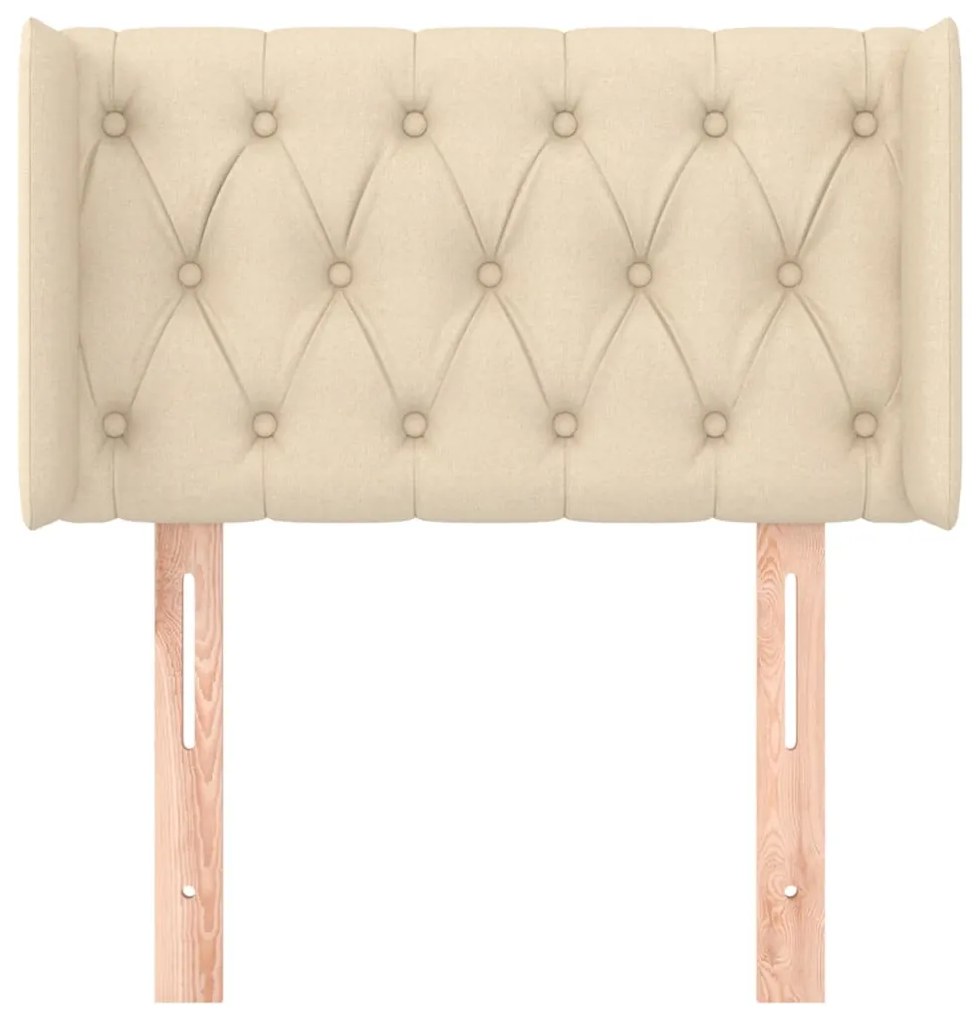 Cabeceira de cama c/ abas tecido 83x16x78/88 cm creme
