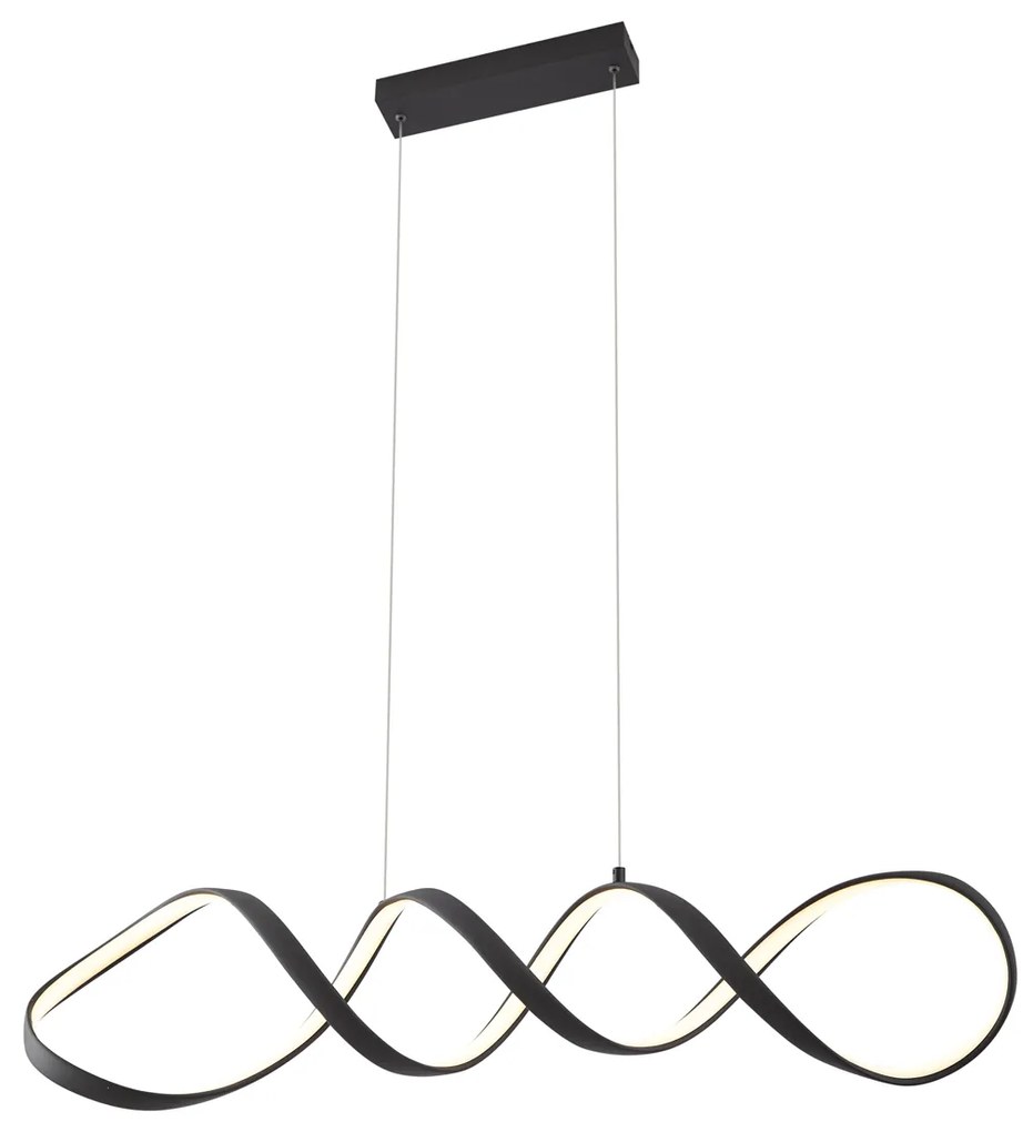 Candeeiro suspenso de design preto 100cm Incl. LED regulável em 3 níveis - Wokkel Design