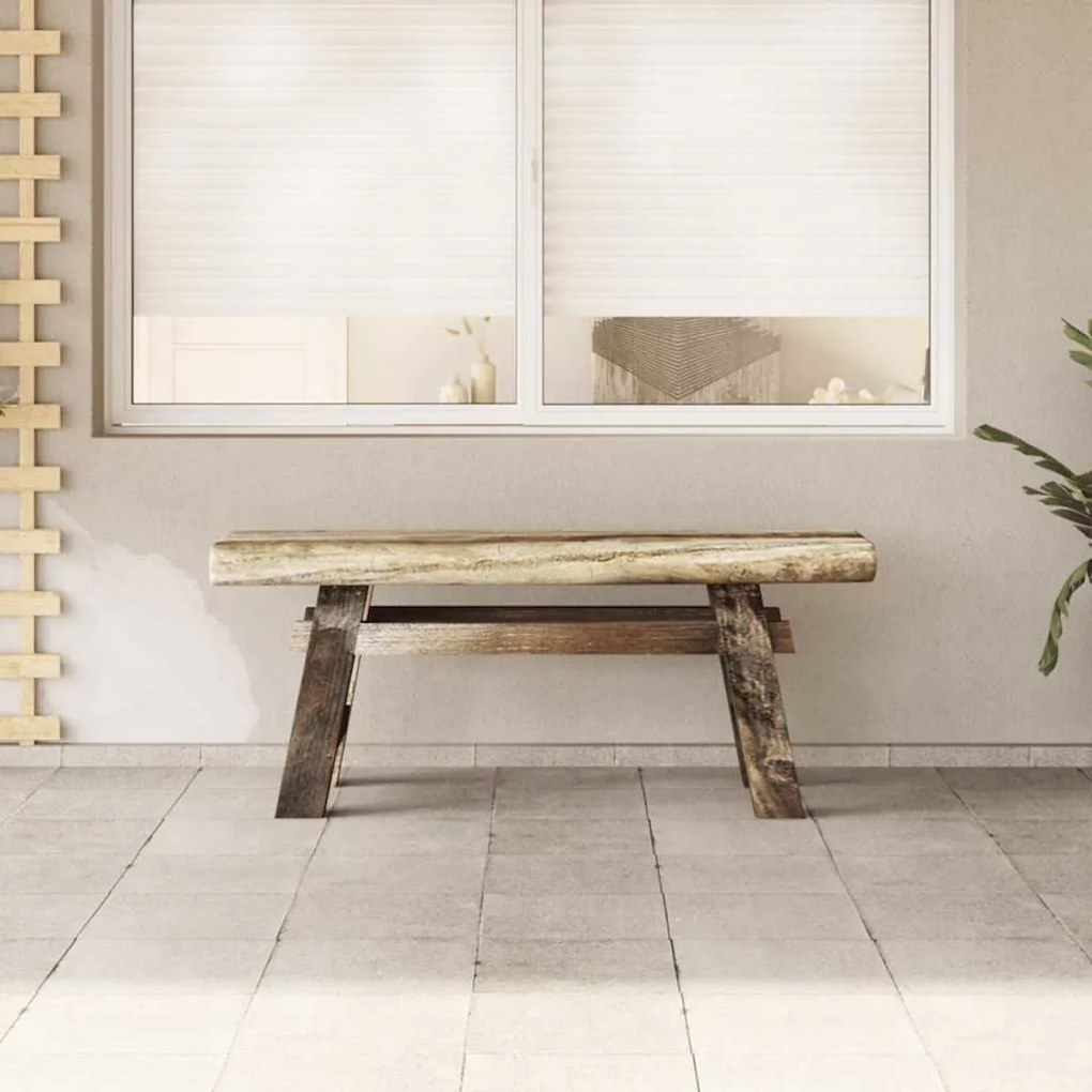 Banco mistura de madeiras recicladas e teca maciça 100x28x43 cm