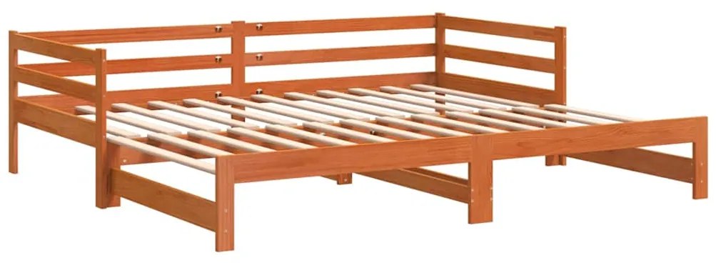 Sofá-cama com gavetão 90x200 cm madeira de pinho castanho cera