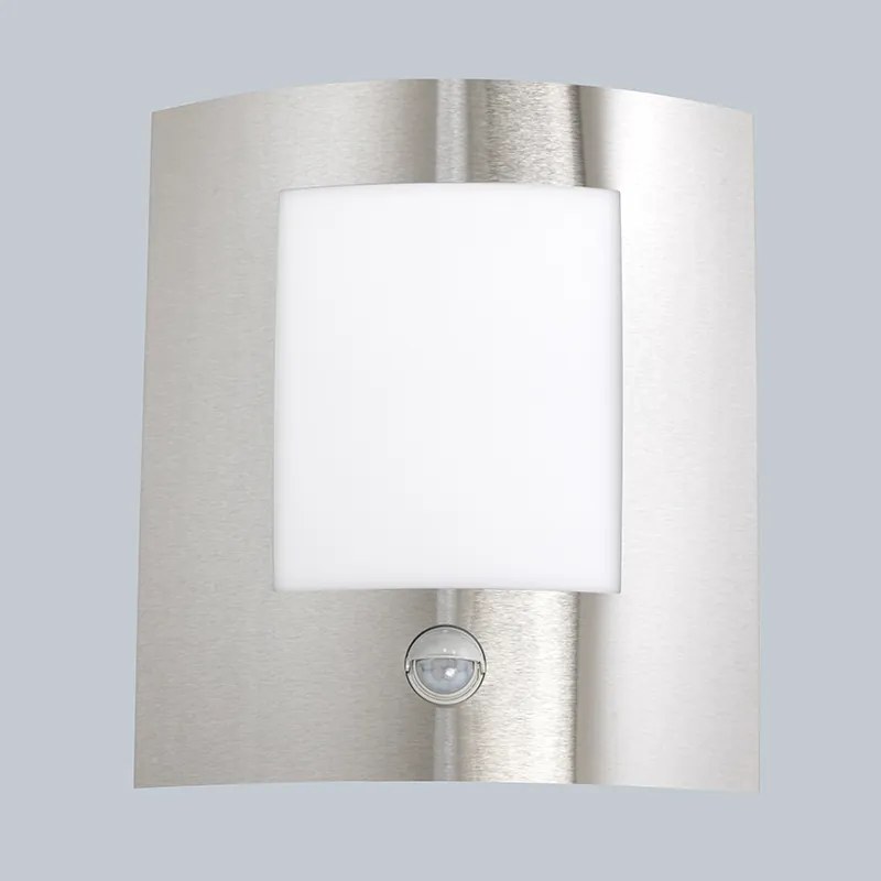 Candeeiro de parede moderno para exterior em aço com sensor de movimento IP44 - Emmerald 1 Moderno