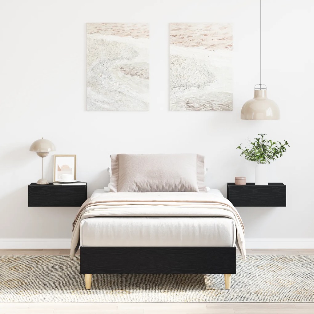 Cama vidaXL 120x200 cm em Madeira de Carvalho Preta
