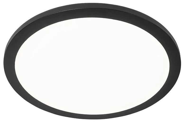 Candeeiro de teto preto 40 cm com LED regulável em 3 níveis IP44 - Steve Moderno