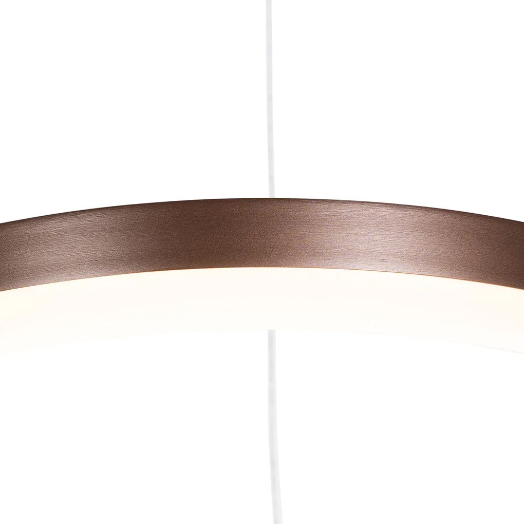 Candeeiro de suspensão bronze escuro 40 cm com LED regulável em 3 etapas - Anello Moderno