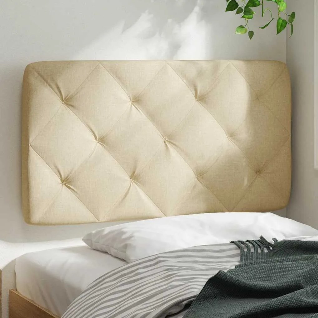 Almofadão de cabeceira 90 cm tecido creme