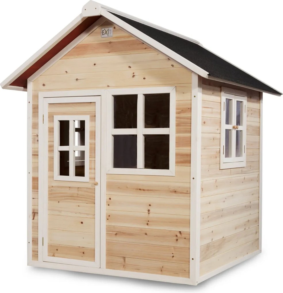 Casa de brincar infantil exterior para crianças Loft 100 em madeira - natural