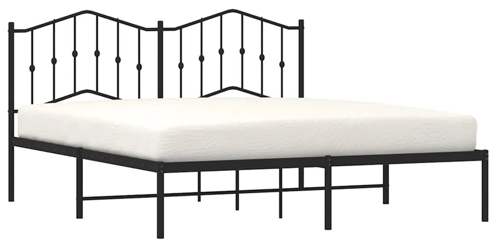 Estrutura de cama com cabeceira 183x213 cm metal preto
