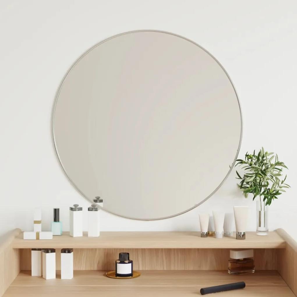 Espelho de parede redondo Ø 60 cm prateado