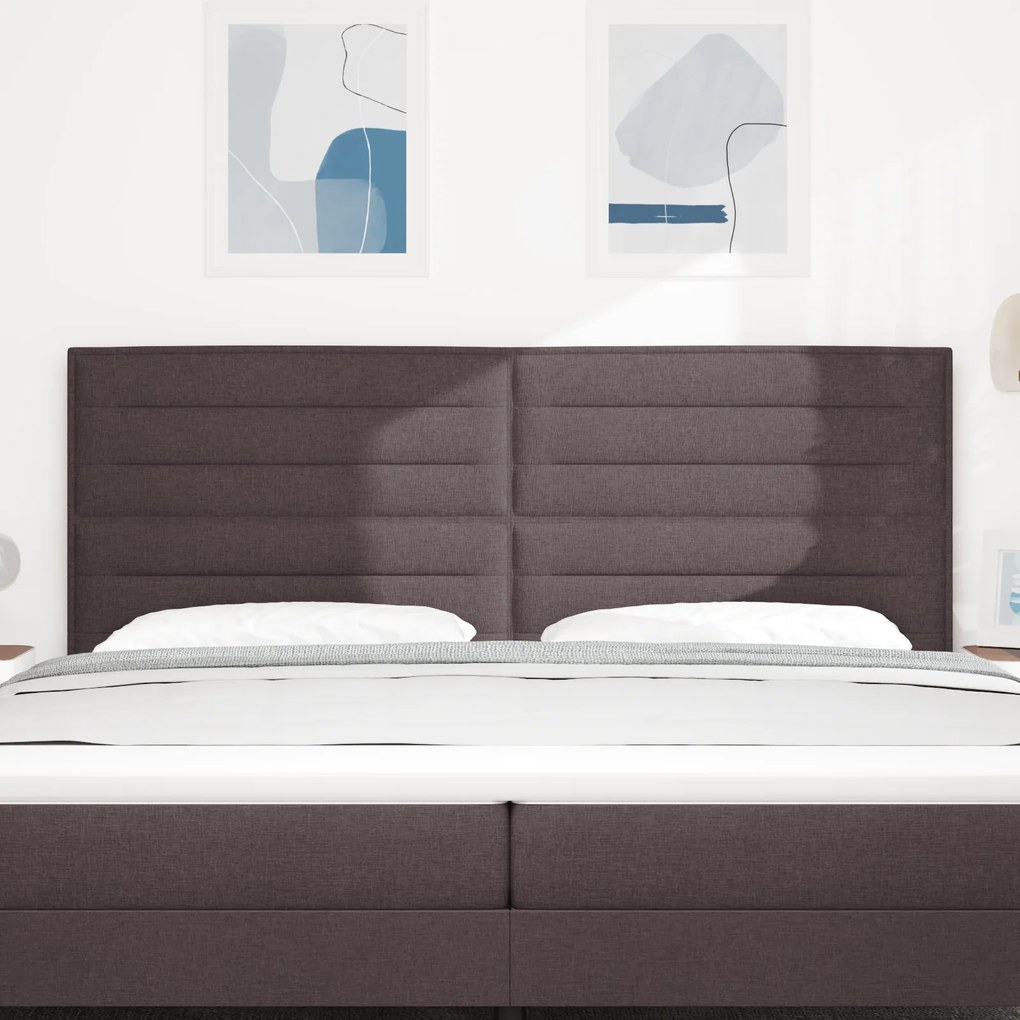 Cabeceira Design Linhas Castanha Escura 200 cm Tecido