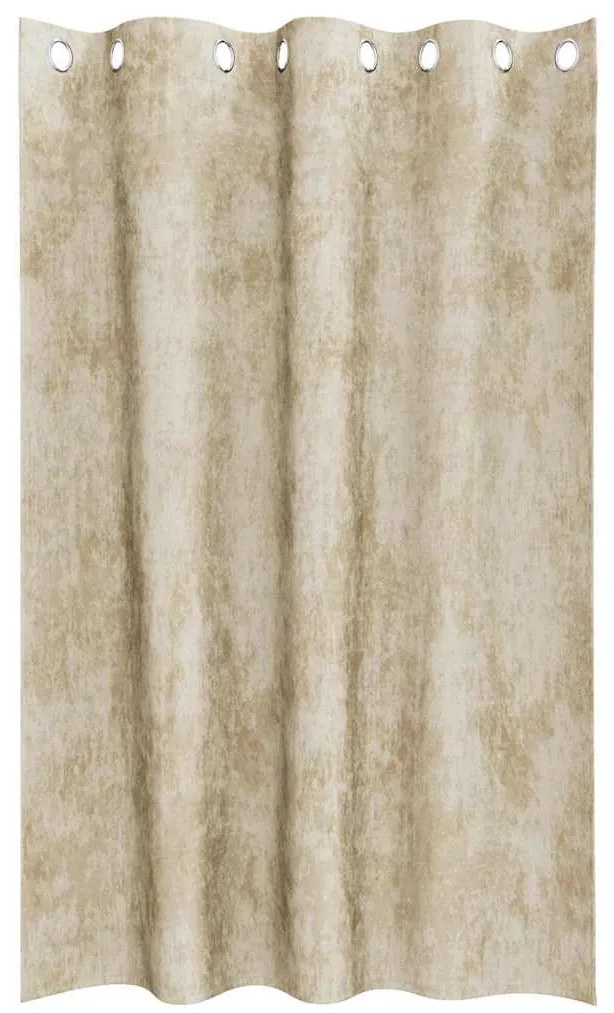 Cortinas de Veludo - 2 pcs com Ilhós Creme 175x140 cm