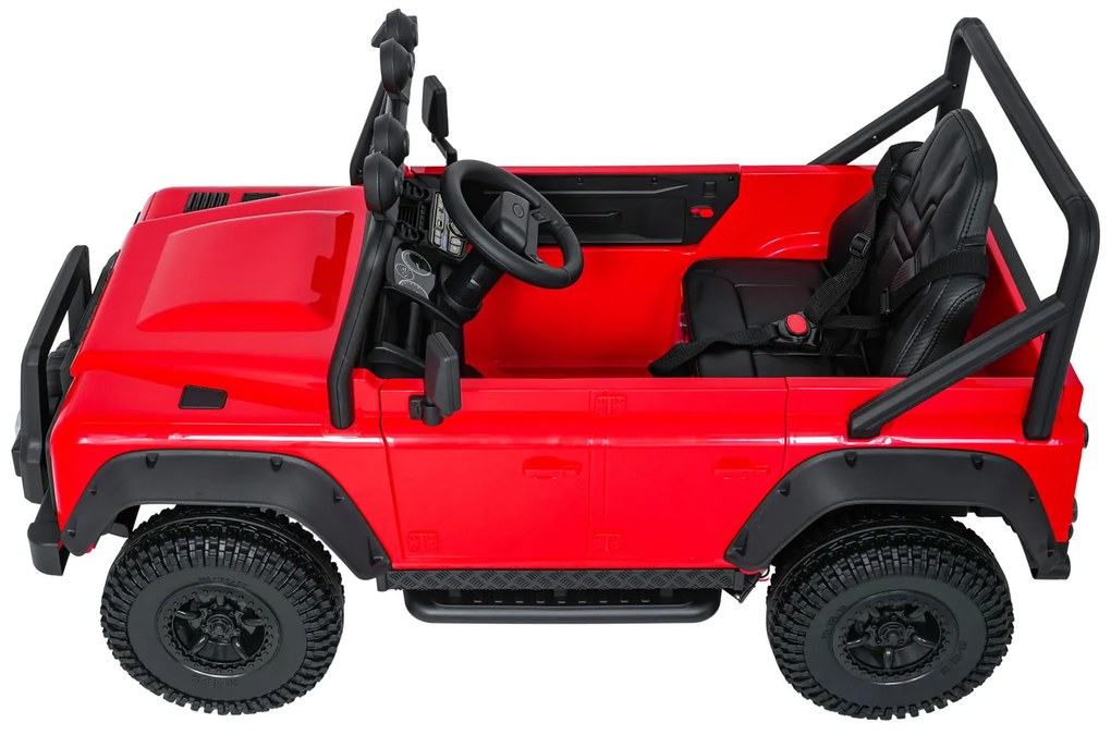 Jipe elétrico para Crianças 24V Land Rover Defender 110 SVX Concept Rodas Espuma EVA, Assento couro ecológico Vermelho