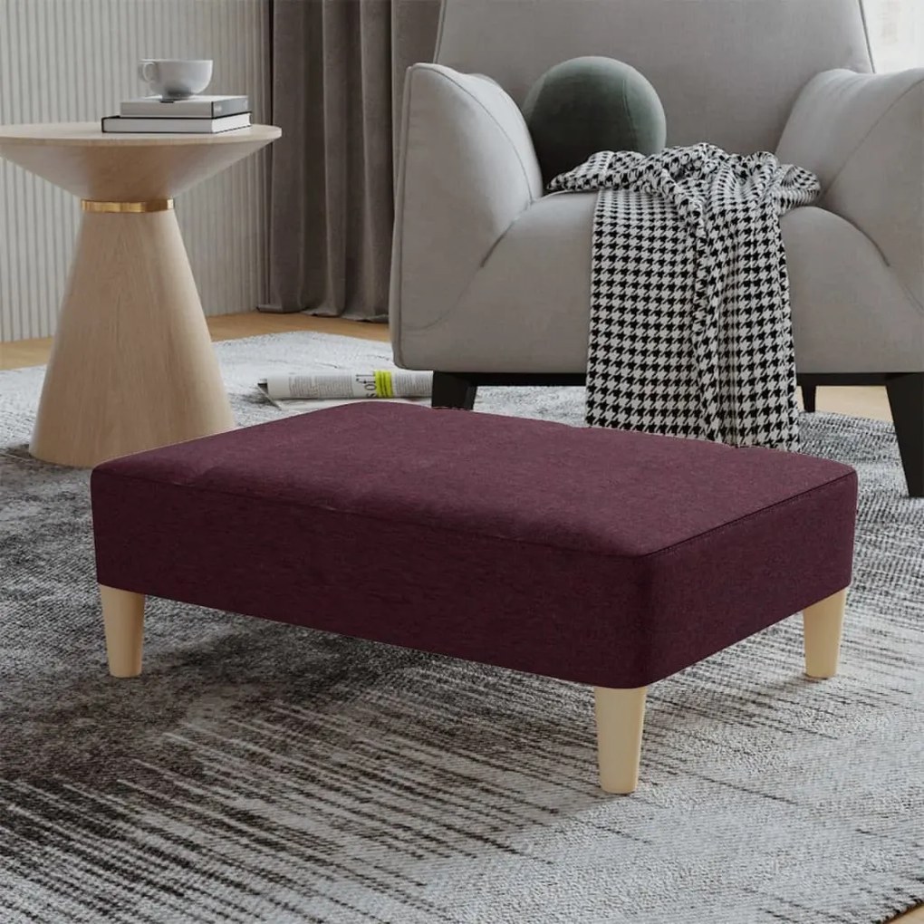 vidaXL Apoio de pés 78x56x32 cm tecido roxo