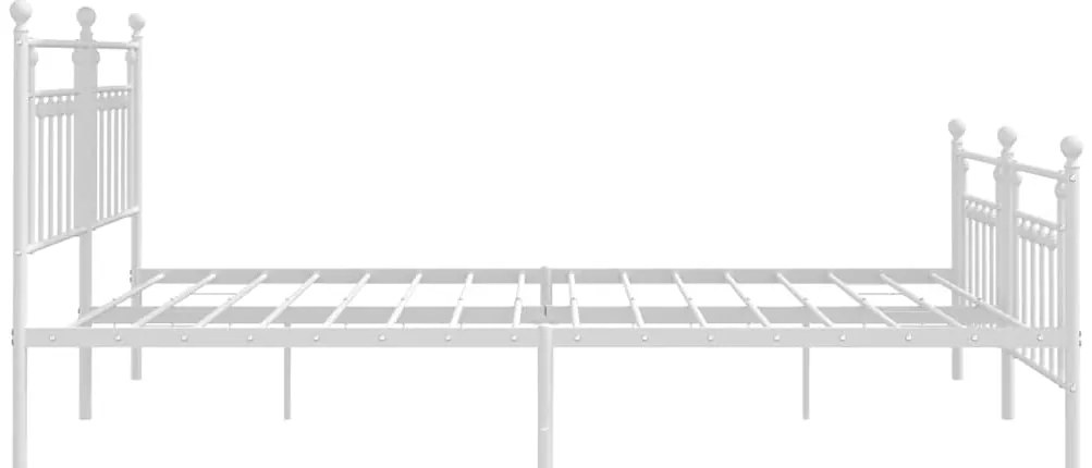 Estrutura de cama com cabeceira e pés 193x203 cm metal branco