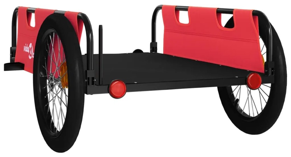 Reboque bicicleta tecido oxford/ferro vermelho/preto