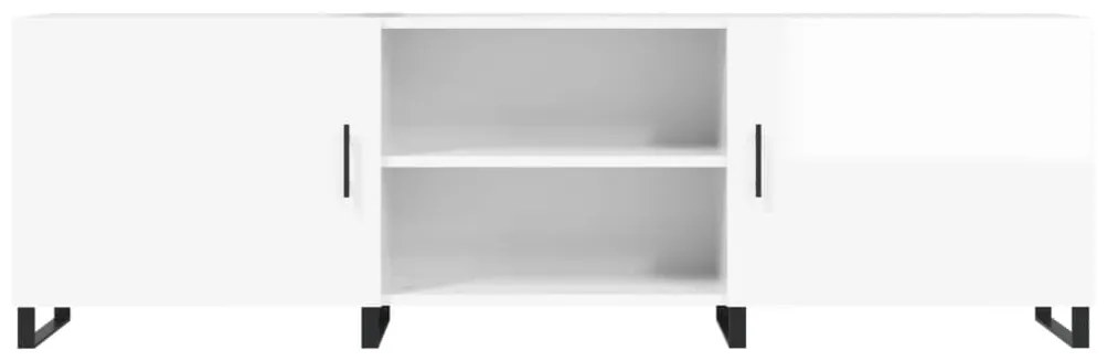 Móvel de TV 150x30x50 cm derivados de madeira branco brilhante