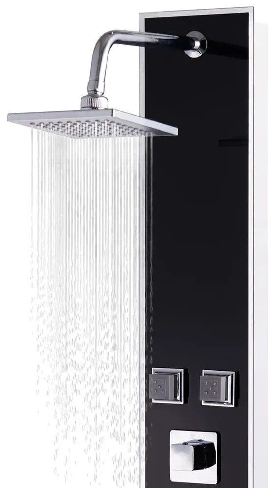 Coluna de duche em vidro 18x42,1x120 cm preto