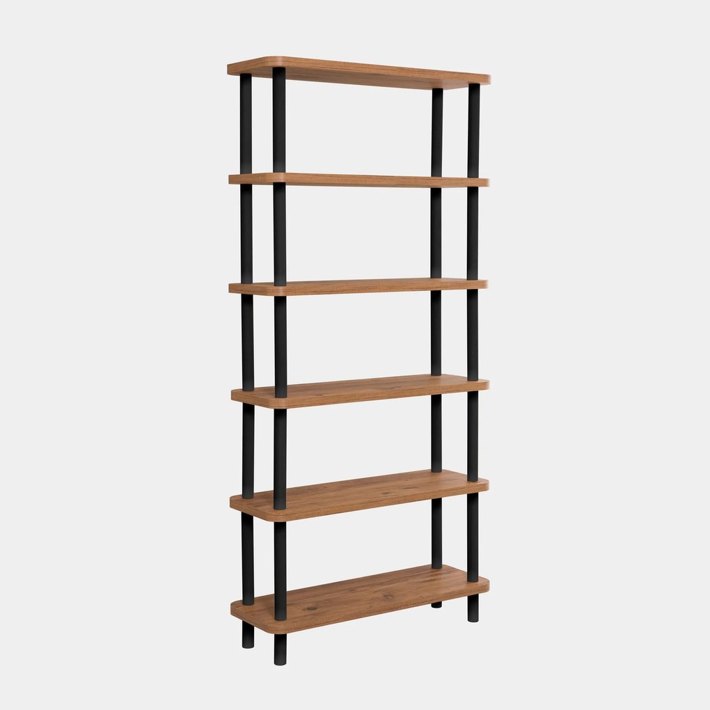 Estante Gala – Preto Pinheiro Atlântico – 80 cm x 168,5 cm x 28 cm
