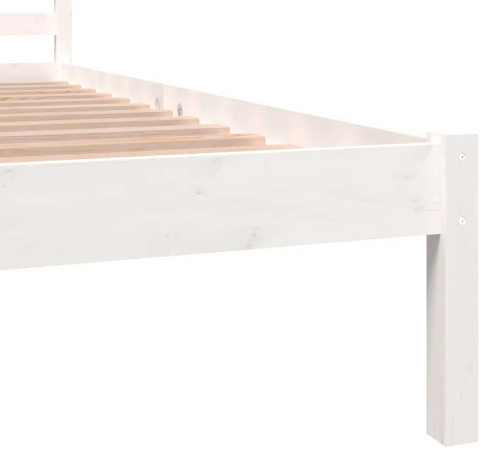 Estrutura de cama pequena casal 120x190 cm pinho maciço branco