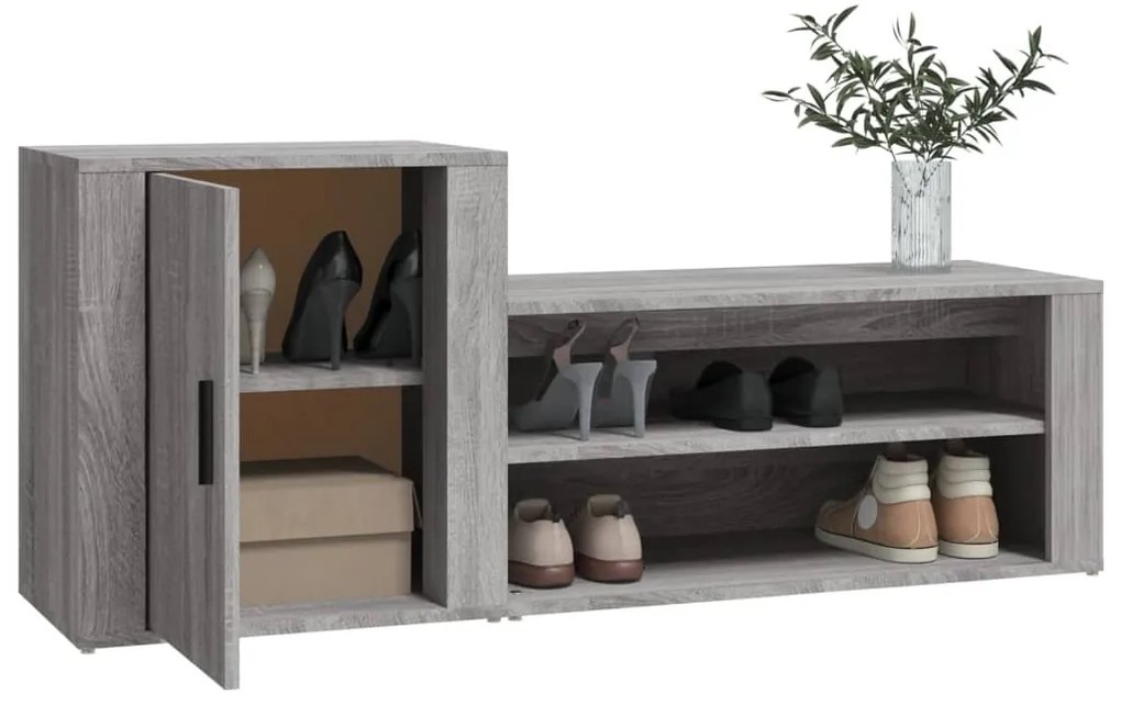 Sapateira 130x35x54 cm derivados de madeira cinzento sonoma