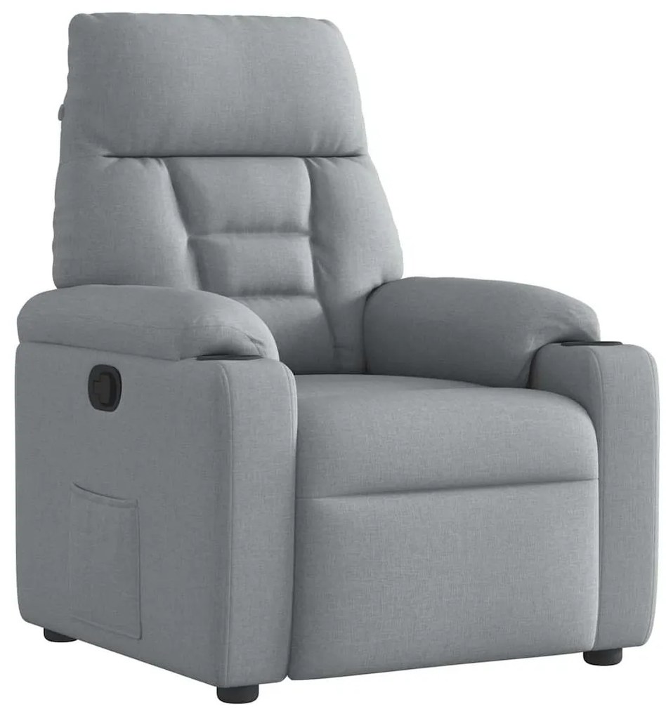 Poltrona reclinável tecido cinzento-claro