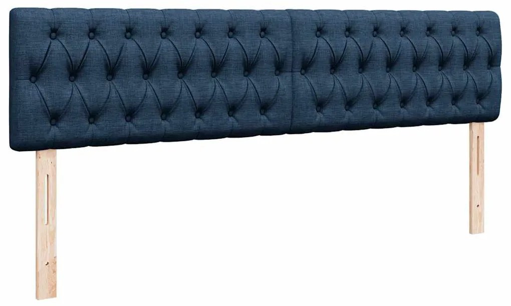 Estrutura de cama otomana com colchão 200x200 cm tecido azul