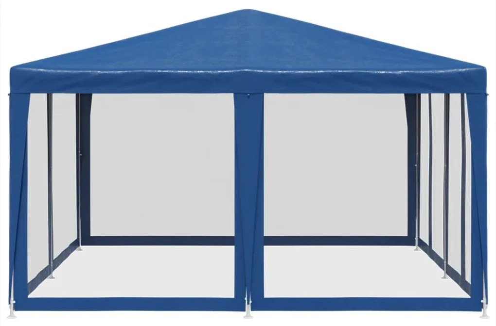 Tenda p/ festas c/ 8 paredes laterais malha 4x4 m PEAD azul