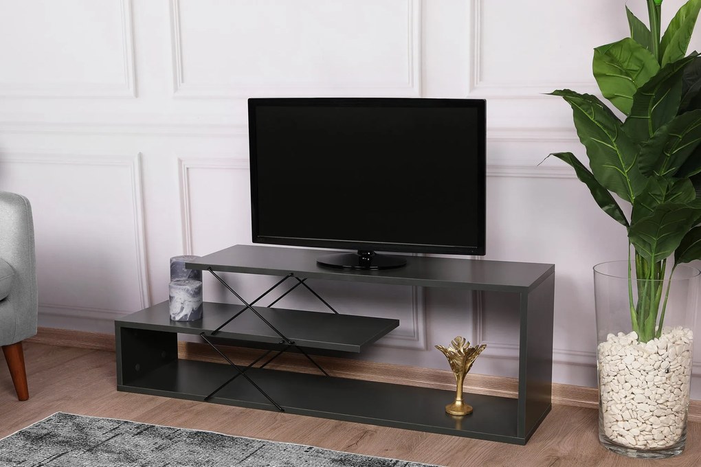 TV Stand Zigzag – Antracite – 120x40x30 cm