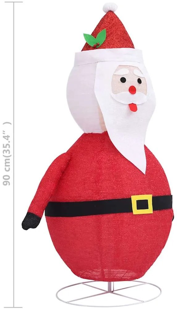 Pai Natal decorativo com luzes LED tecido de luxo 90 cm