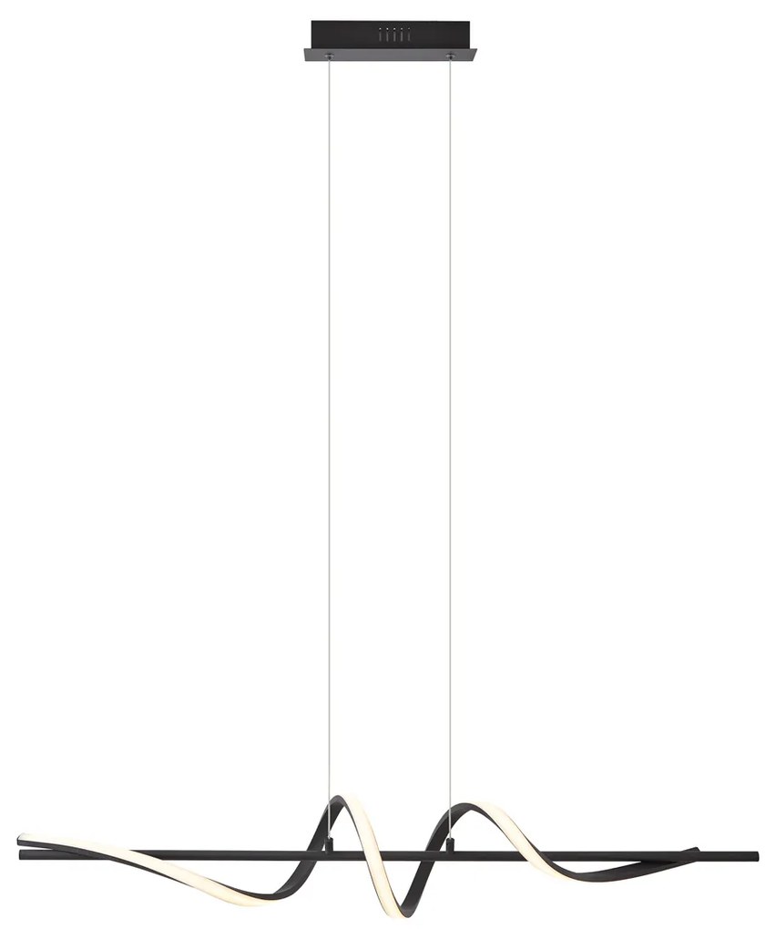 Candeeiro suspenso de design preto 110cm Incl. LED regulável em 3 níveis - Wokkel