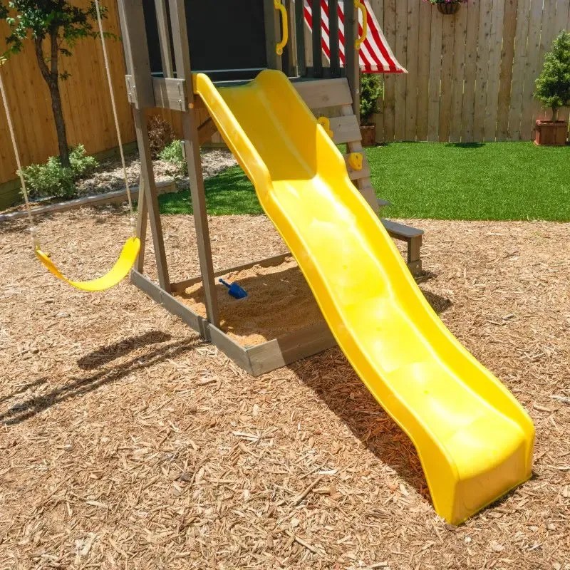Baloiço infantil com escorrega para crianças jardim exterior madeira Newport