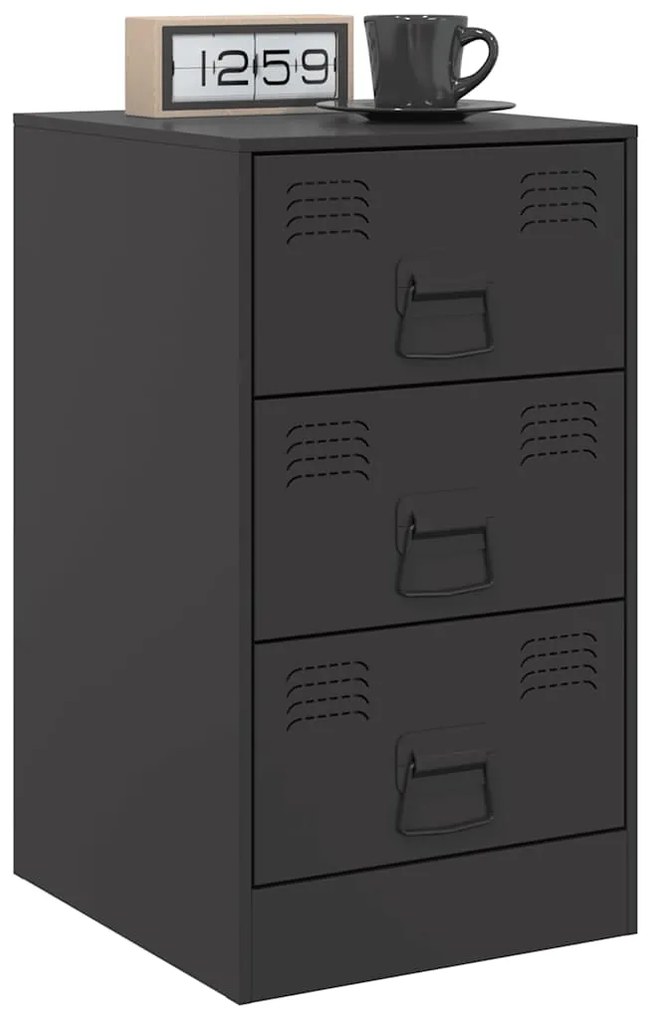 Mesa de cabeceira 34,5x39x62 cm aço preto